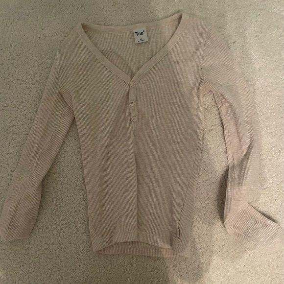 Aritzia Tna Ribbed Longsleeve Top - Picture 1 of 2